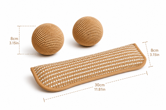 The Cats Mao Play & Scratch Bundle | 2 Interactive Rope Balls + Sisal Scratching Pad Set