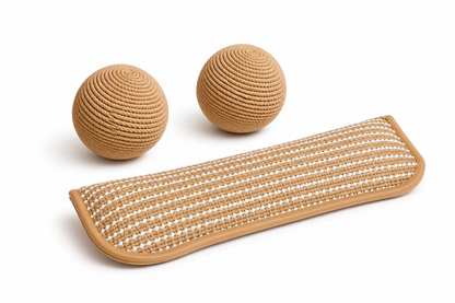 The Cats Mao Play & Scratch Bundle | 2 Interactive Rope Balls + Sisal Scratching Pad Set